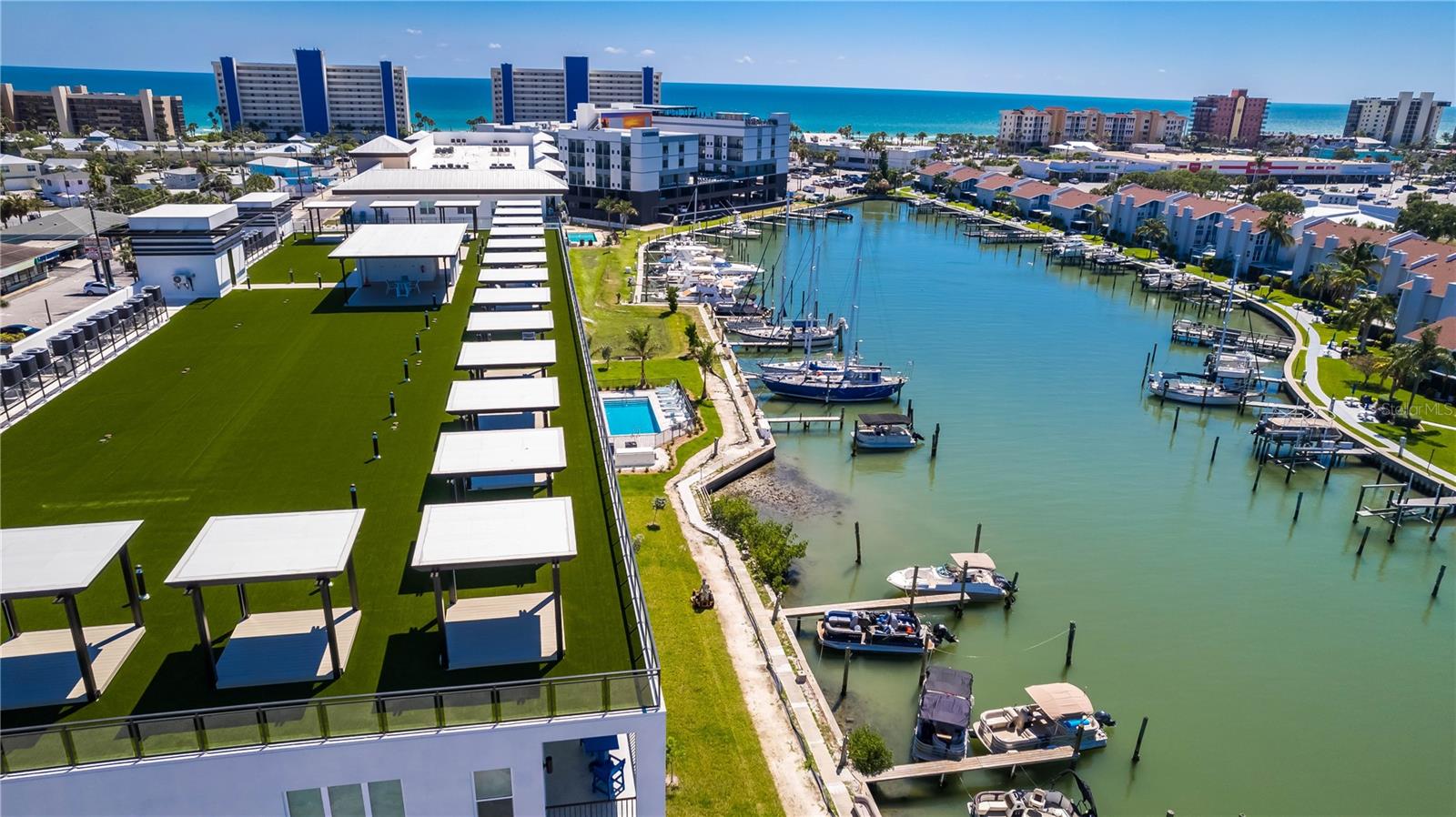 Enjoy the rooftop community room.