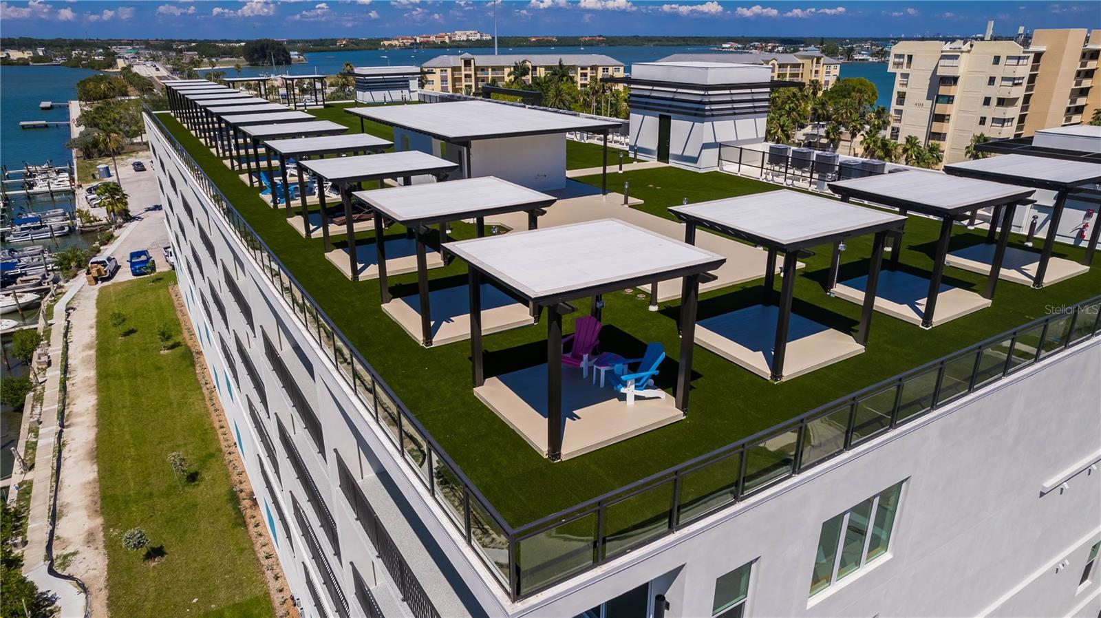 Rooftop cabanas offer 360 degree views.