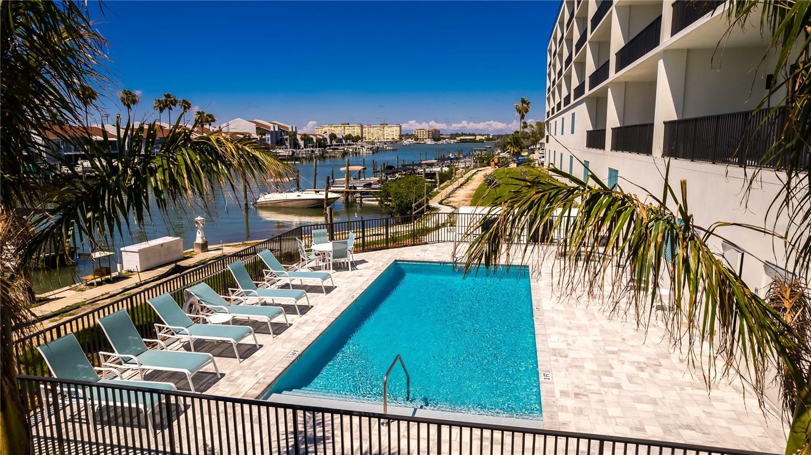 Waterfront heated pool and spa.