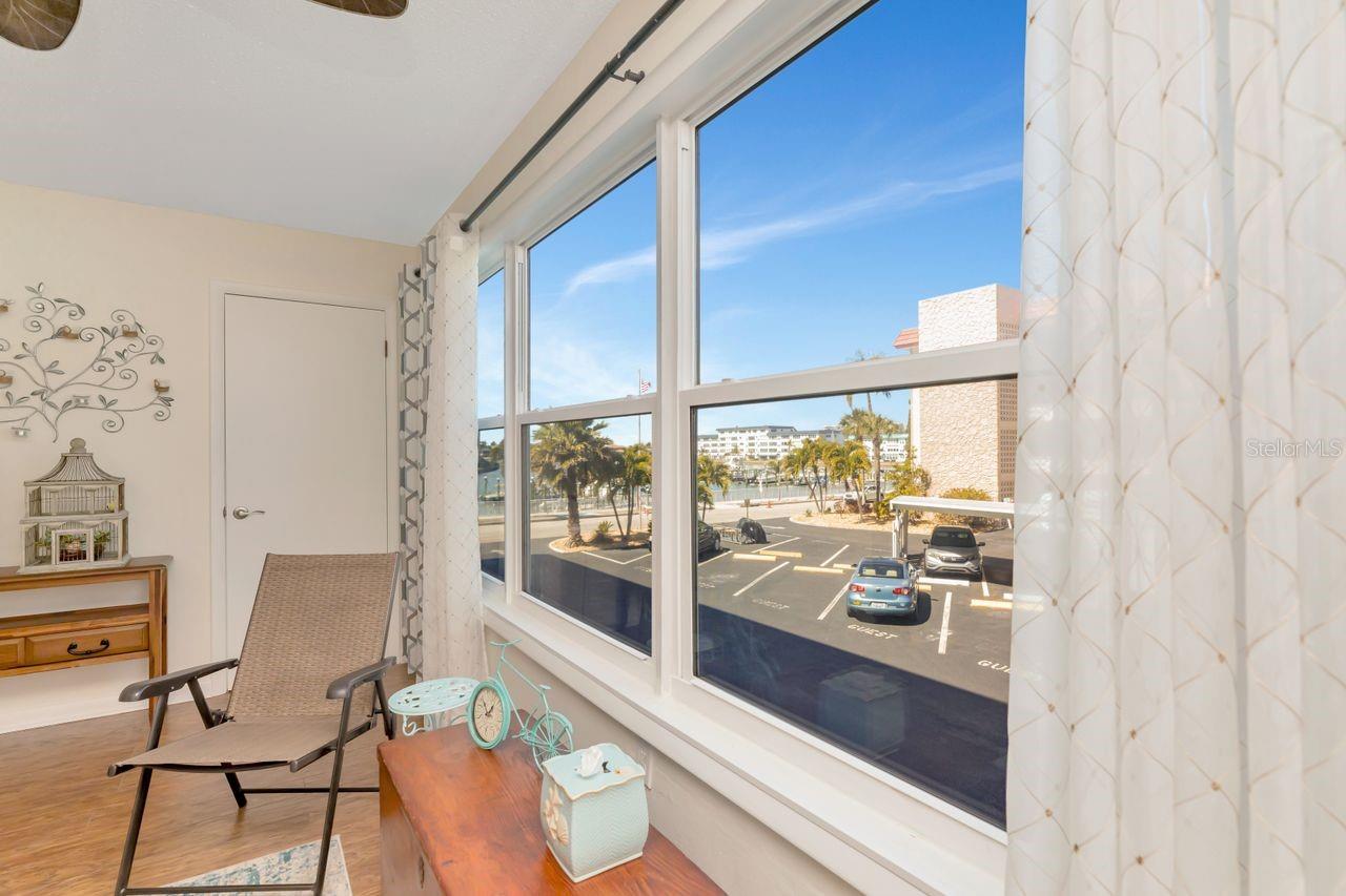 View of water from Sunroom, impact windows