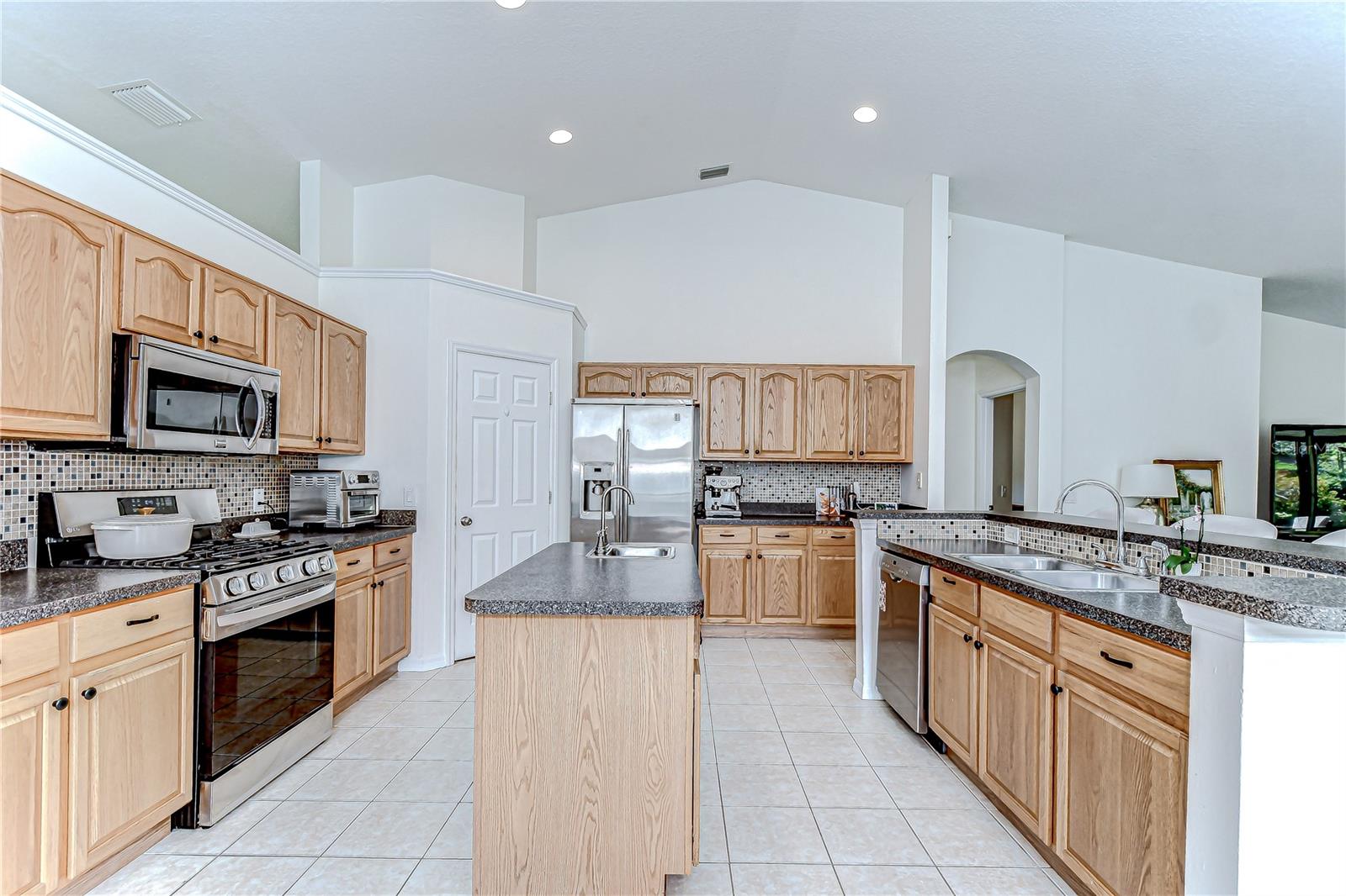 Stainless steel appliances and modern finishes