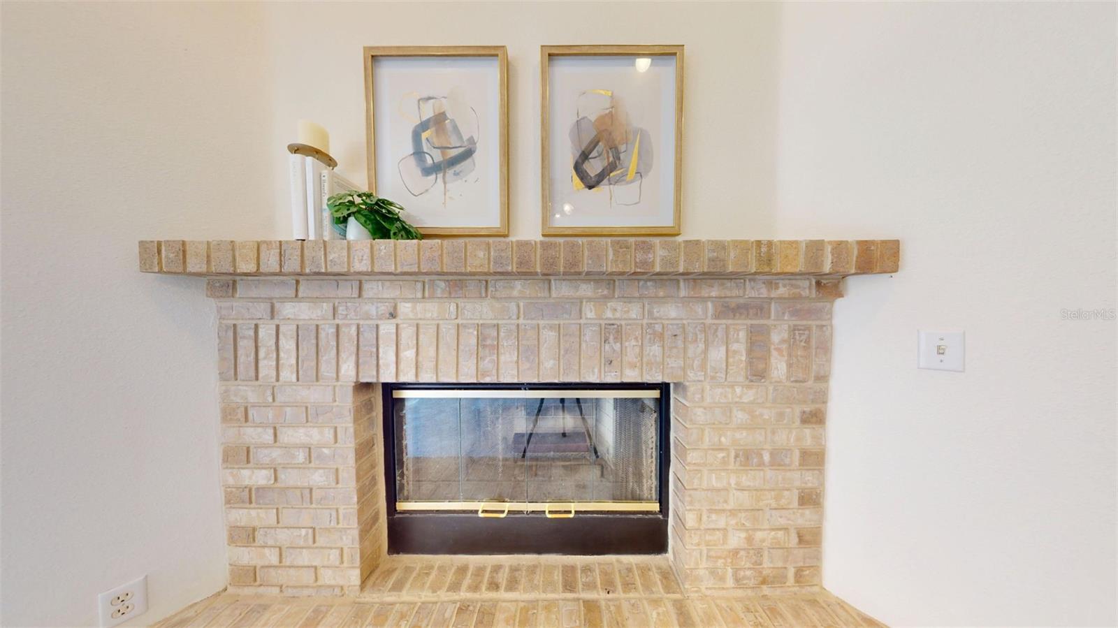 Beautiful Wood Burning Fireplace