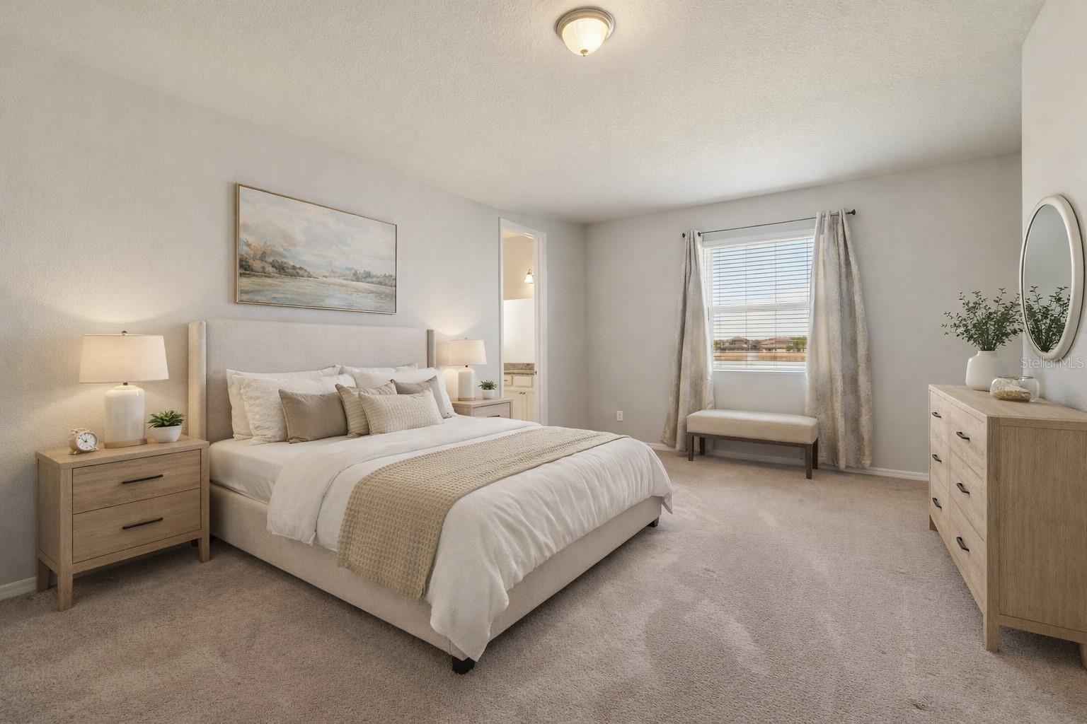 Viturally staged bedroom