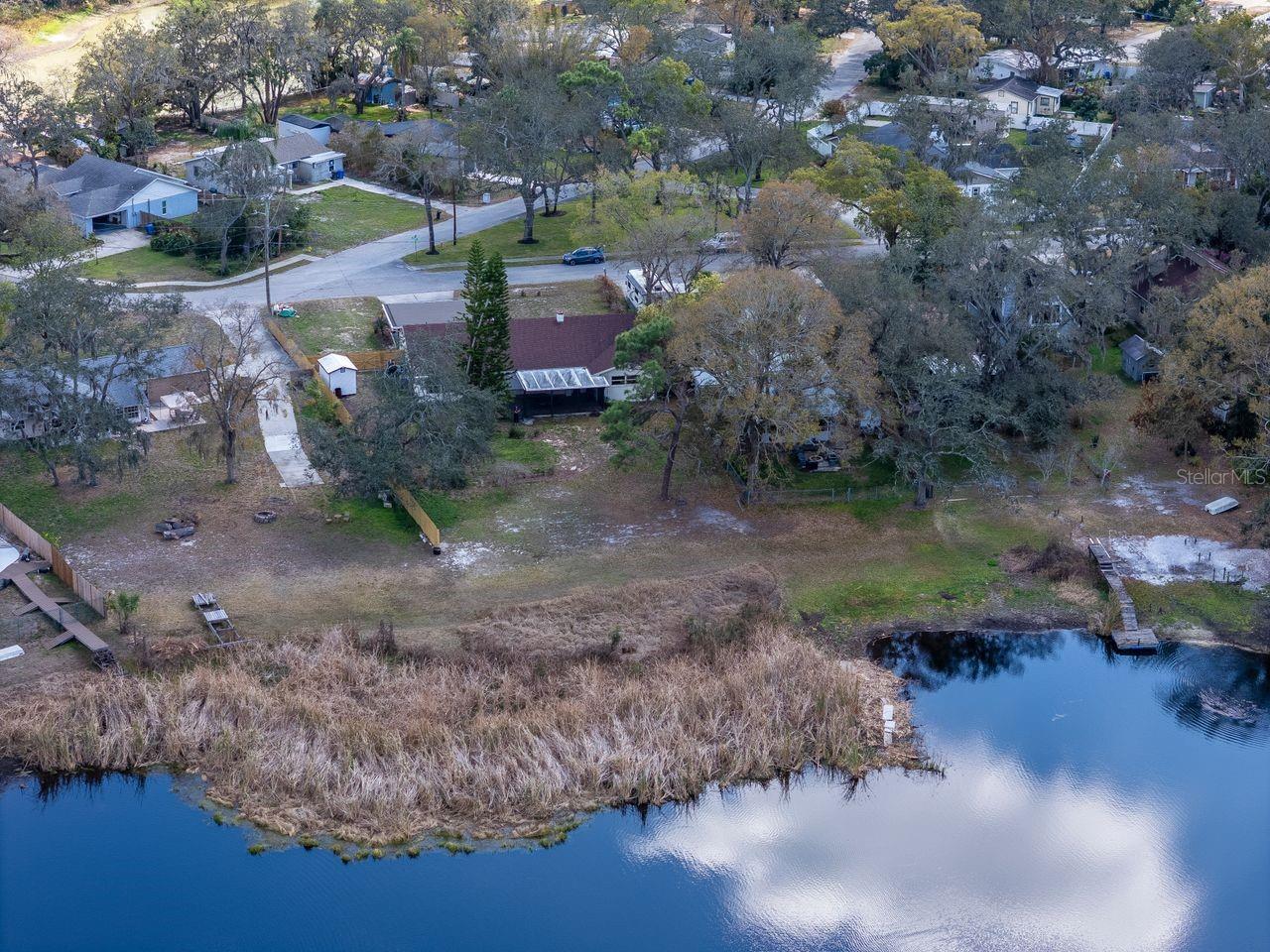 Aerial View of Home & Pond, and Oversized Lot