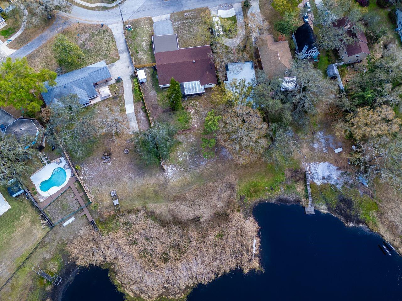 Aerial View of Home & Pond, and Oversized Lot