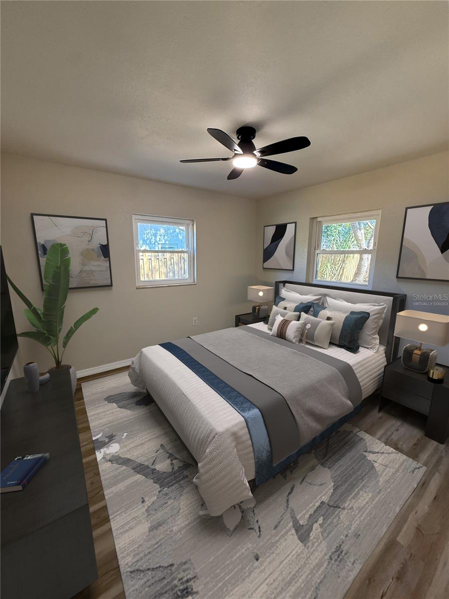 Virtually staged bedroom 3