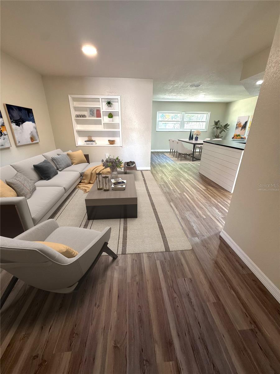 Virtually staged living room