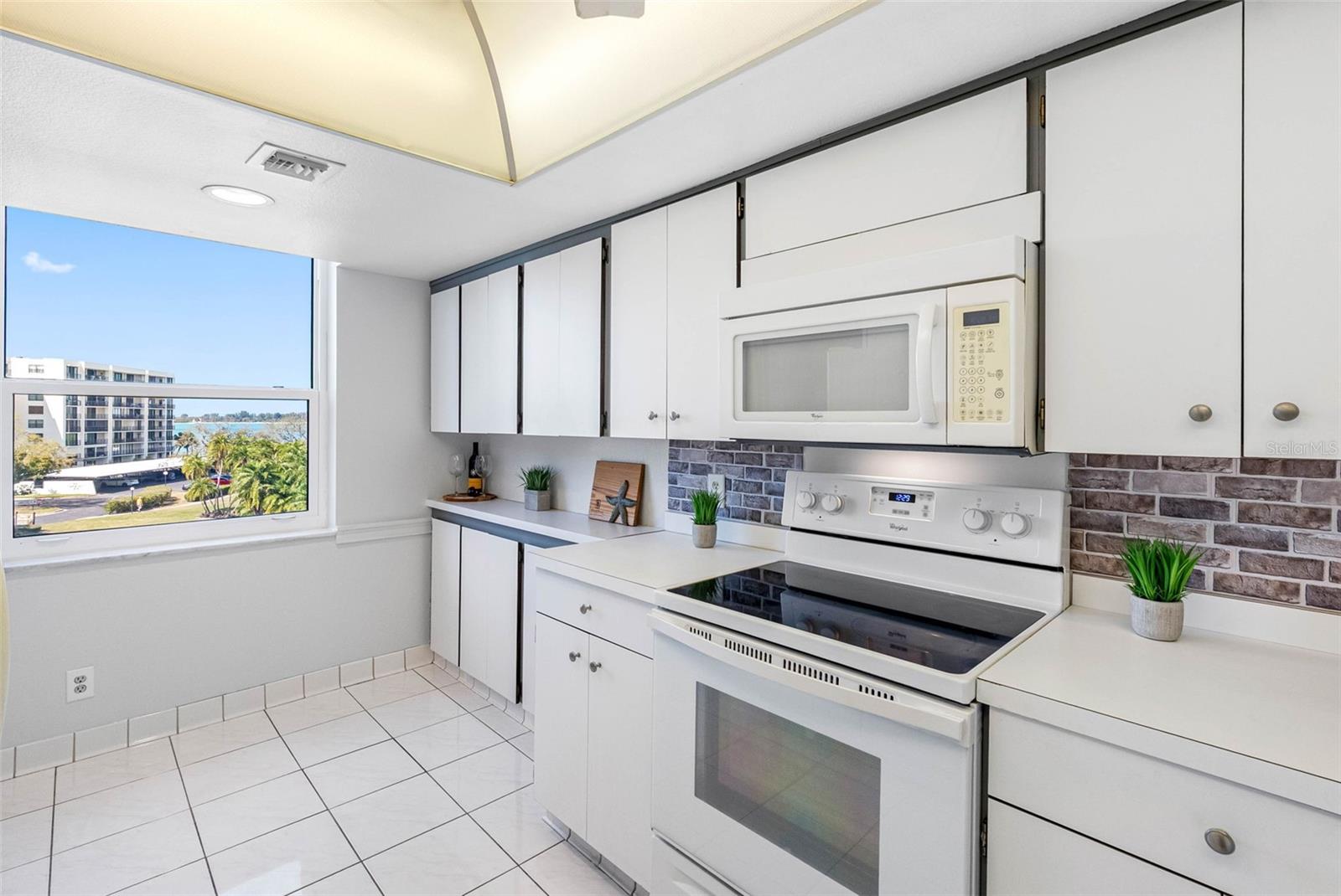 Kitchen offer lots of light