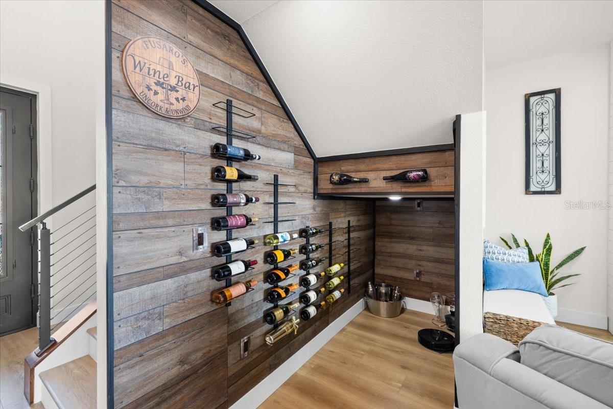 Wine display in Family Room