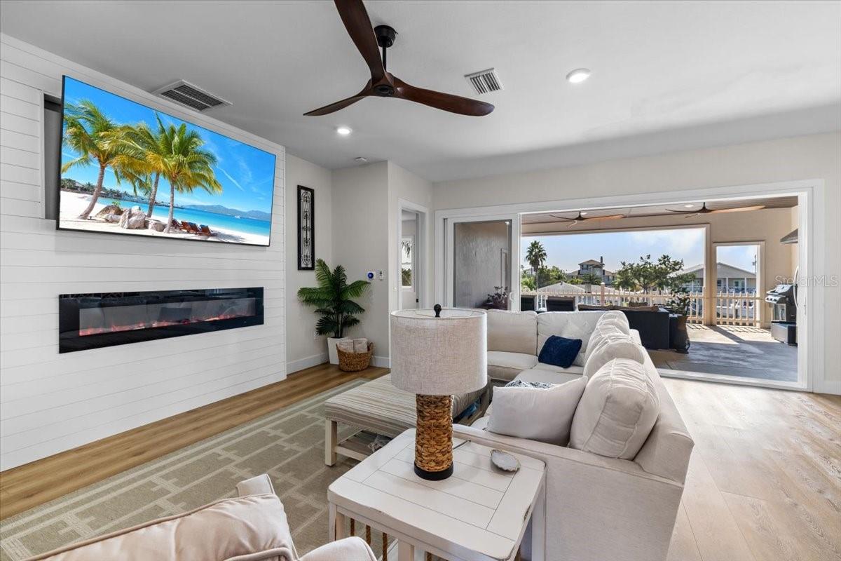 Family room pocket sliders