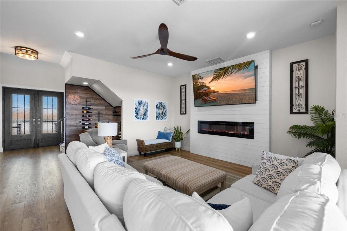 family Room with fireplace