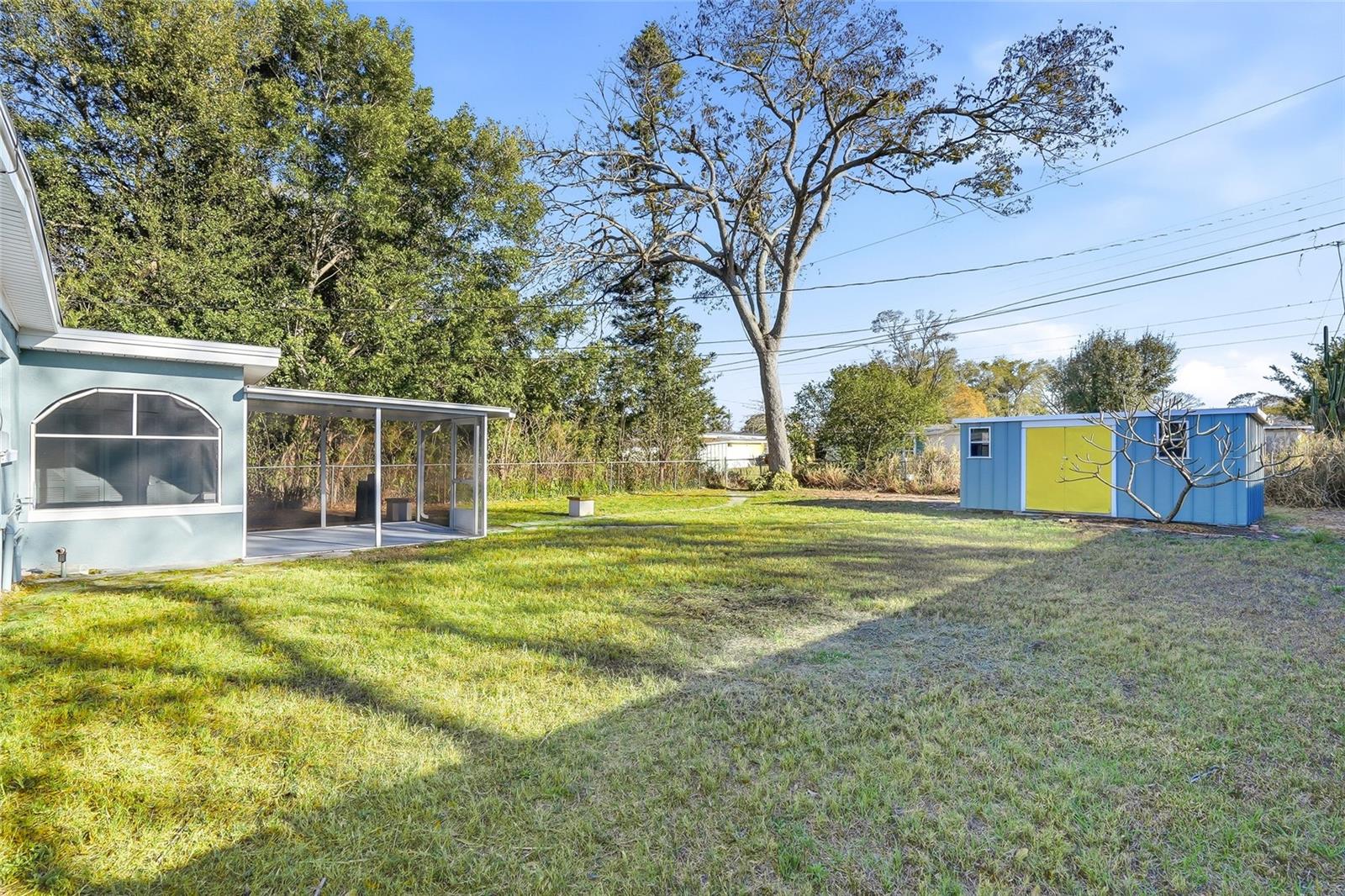 Expansive private fenced yard