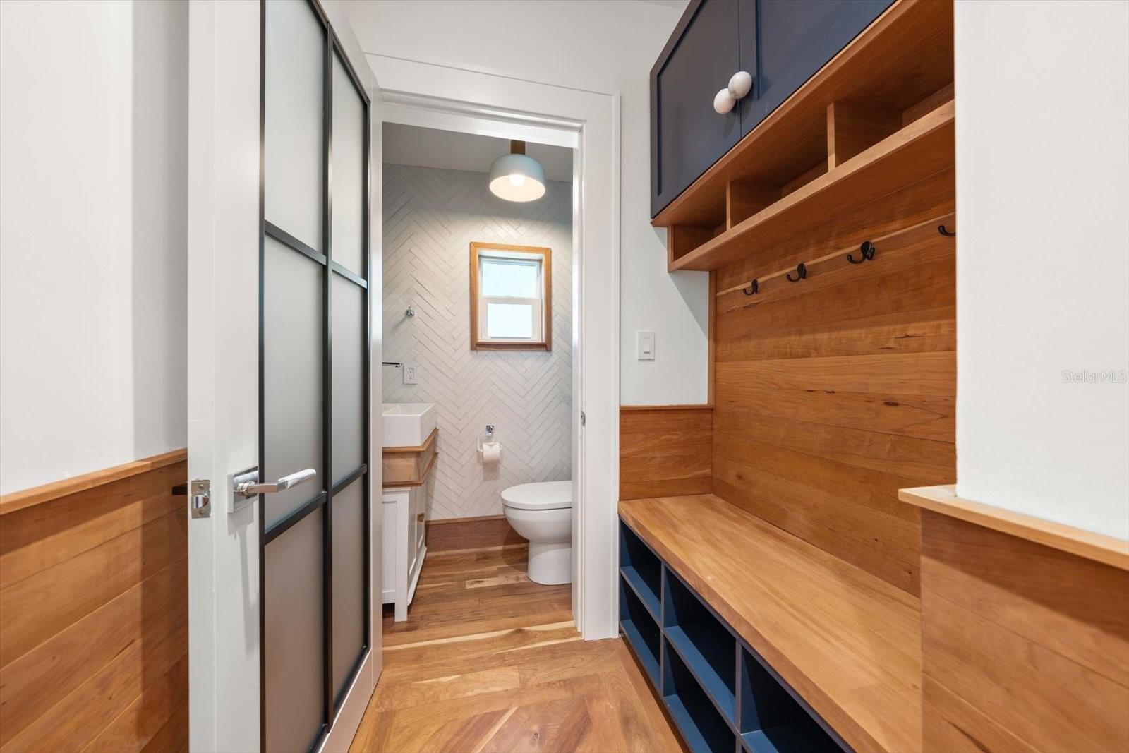 Half bath and mud room