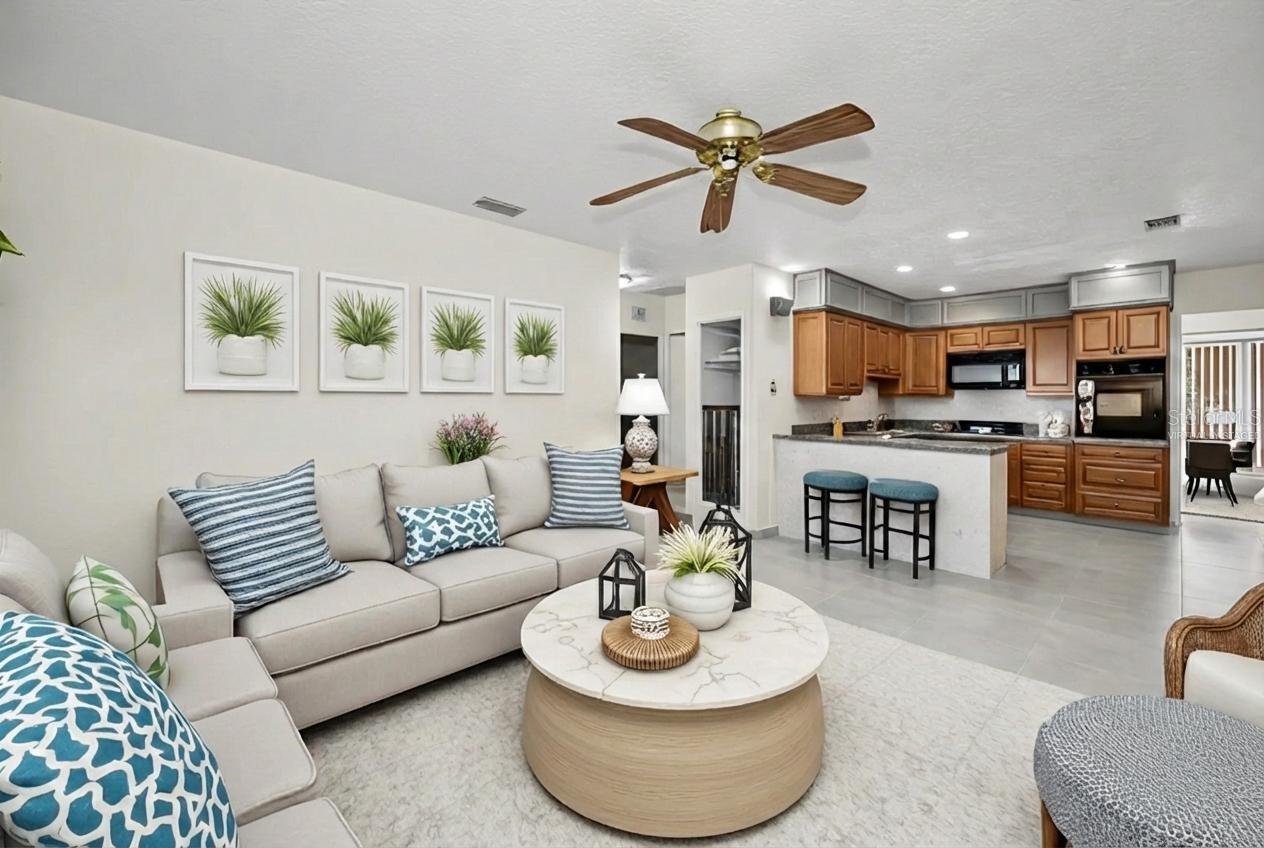 Virtually Staged Living Room