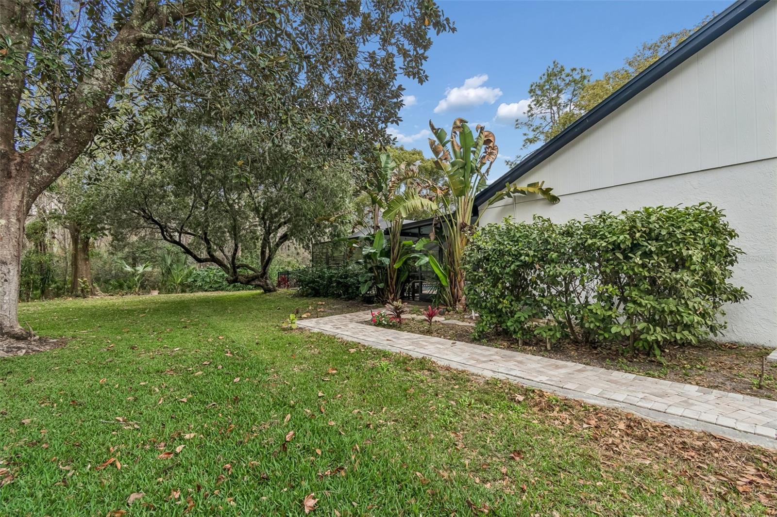paver walkway to pool area from driveway
