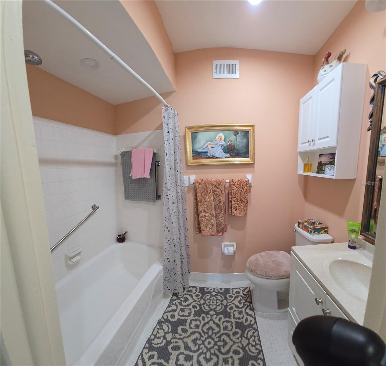 Main Bathroom updated with shower/tub combo