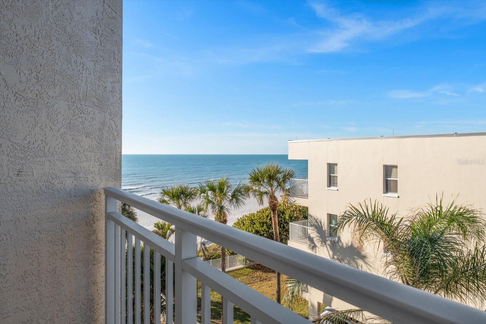 Private terrace off of primary suite with views of Gulf.