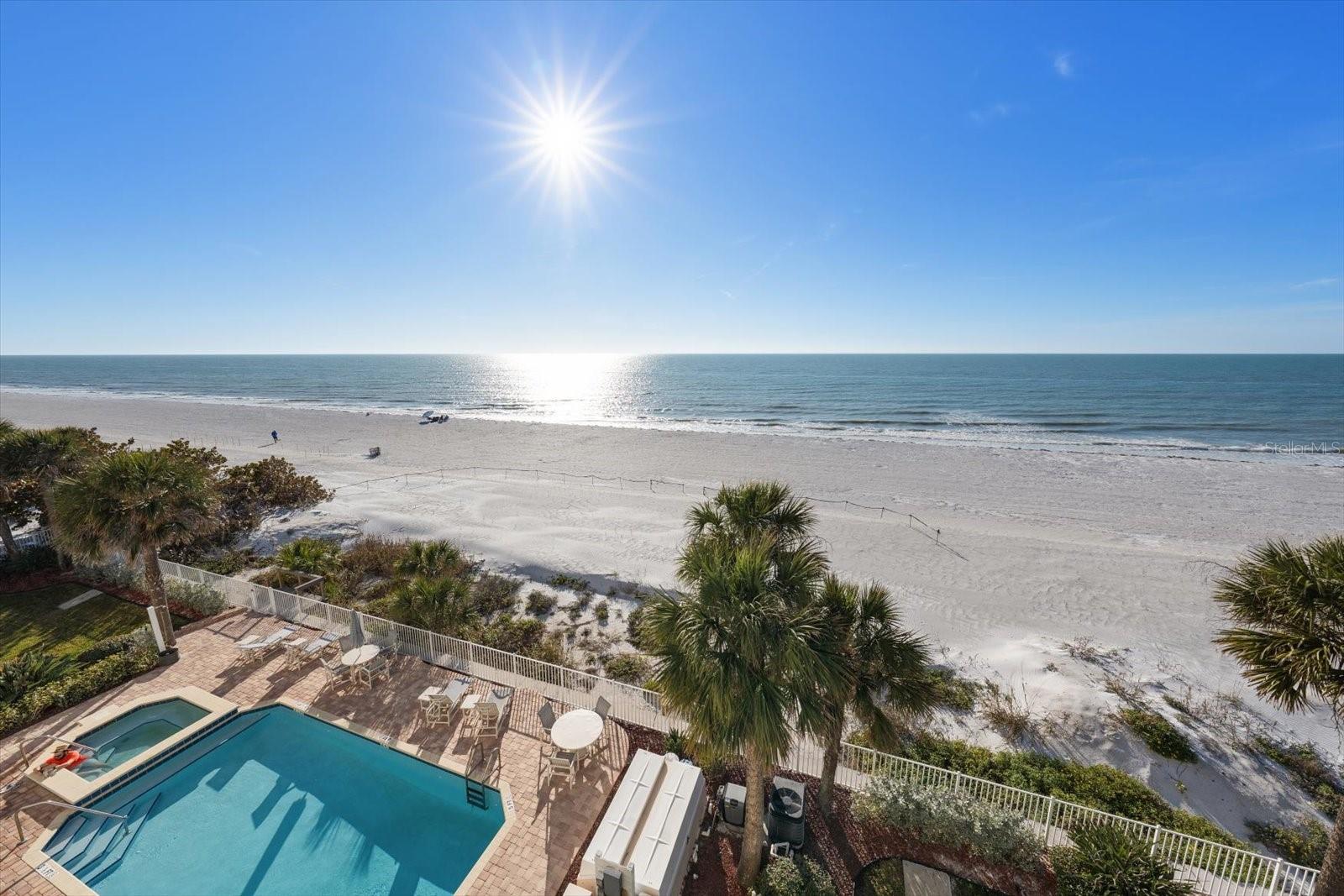 Gulf views are impressive! Swim, relax or sunbathe by the resort style heated pool and spa.