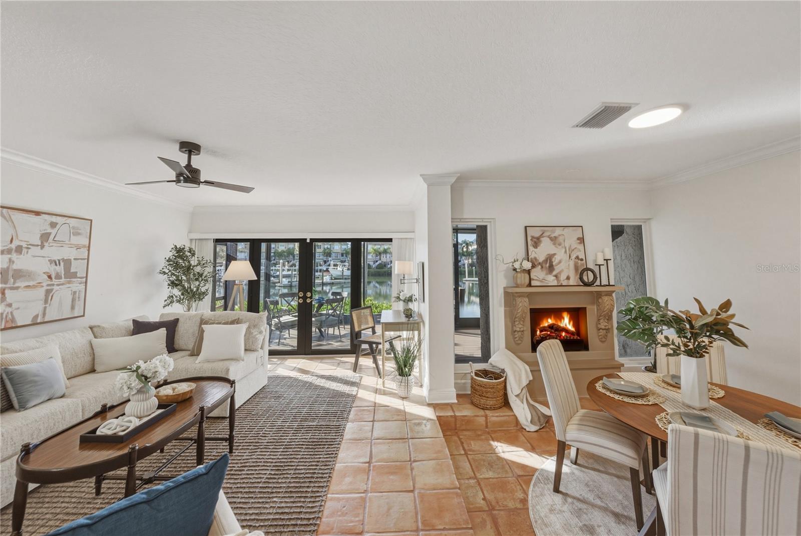 Family Room and Dining Room with Full Water Views
