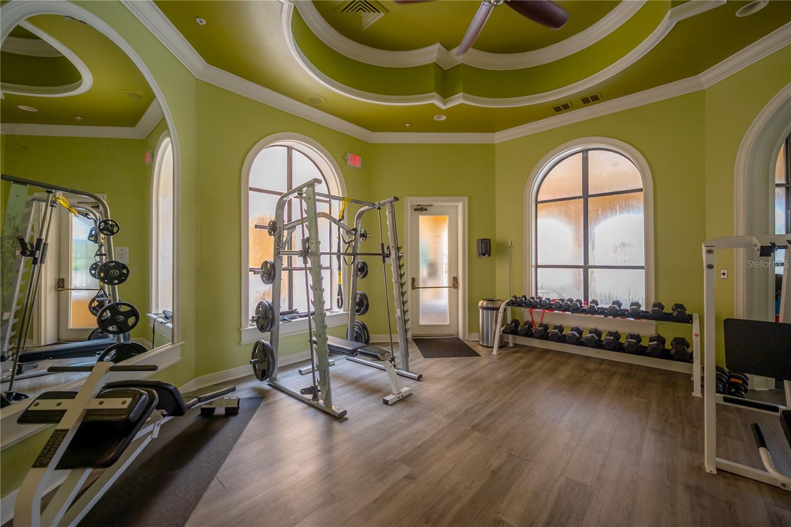Fitness Center with two workout areas (weights and cardio)