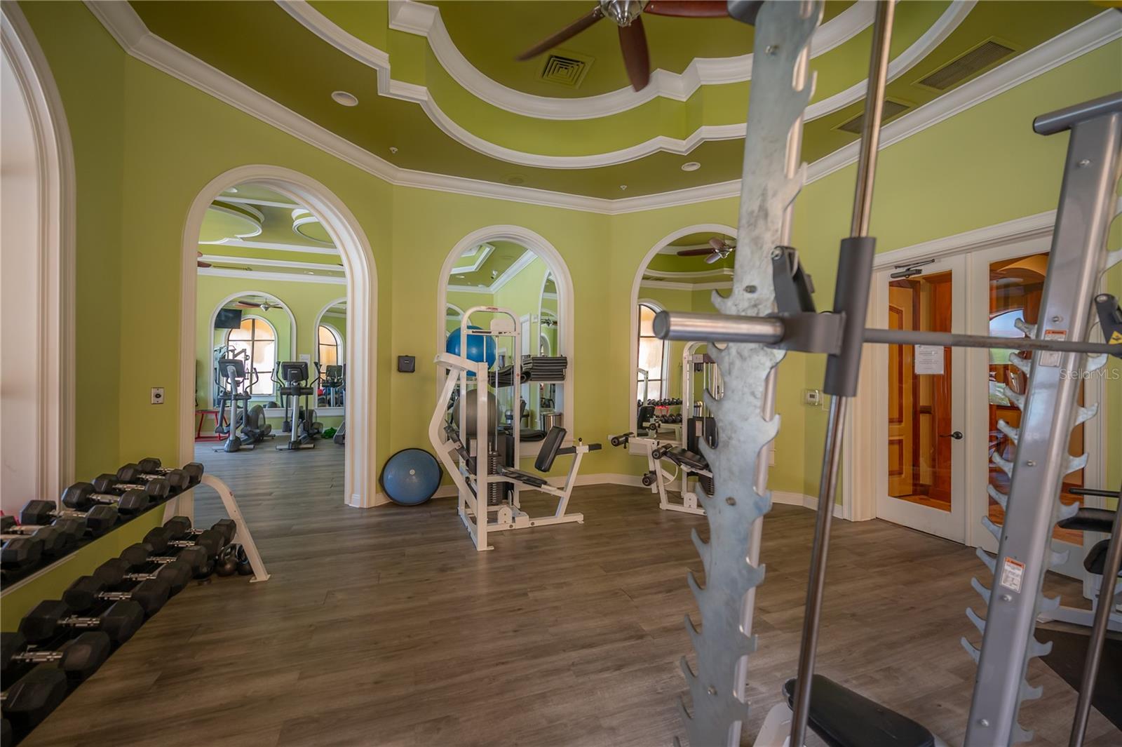 Fitness Center with two workout areas (weights and cardio)