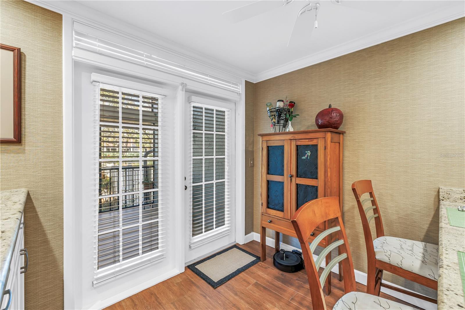 Open the French Doors to the Kitchen and Enjoy the Breeze and the View.