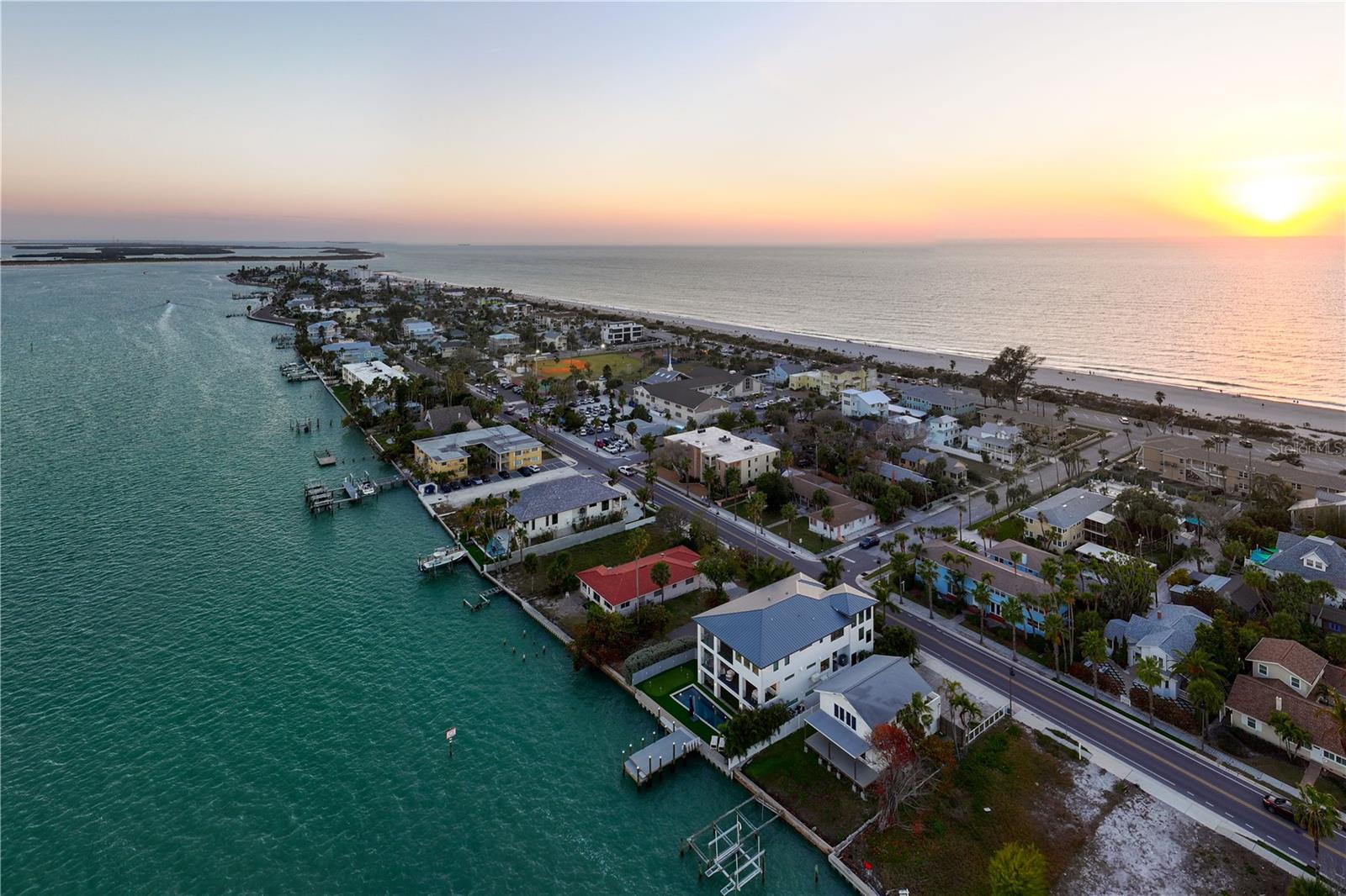 Sunset drone shot looking Southwest