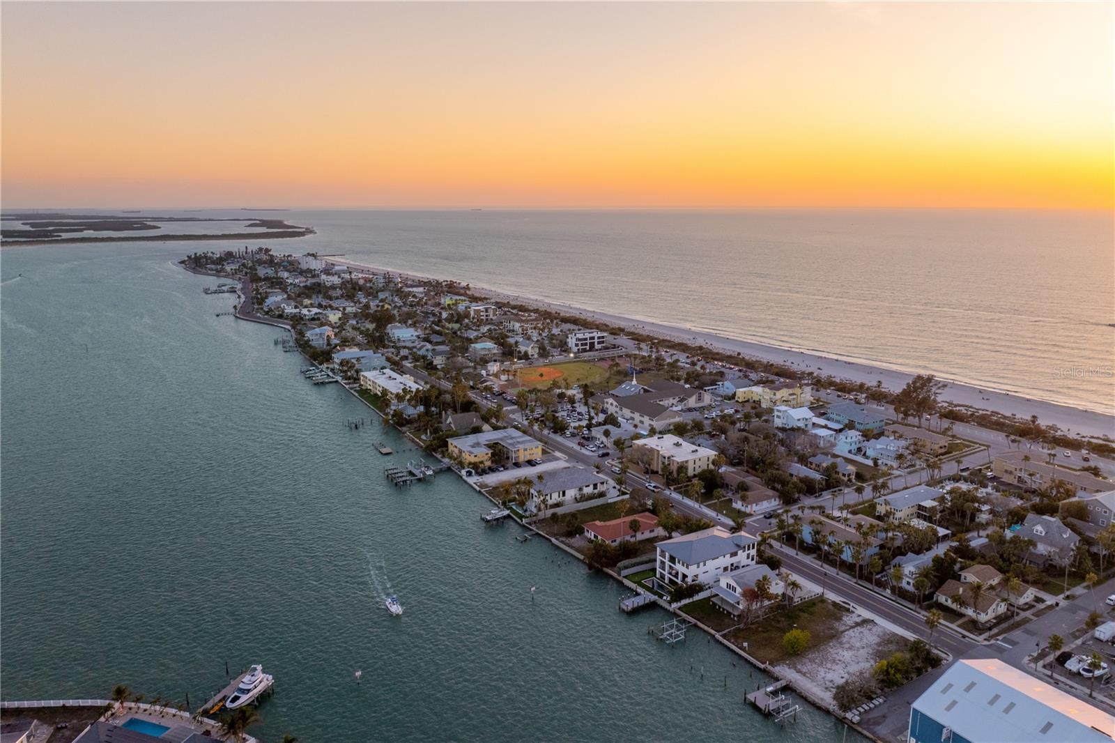 Sunset drone shot looking Southwest
