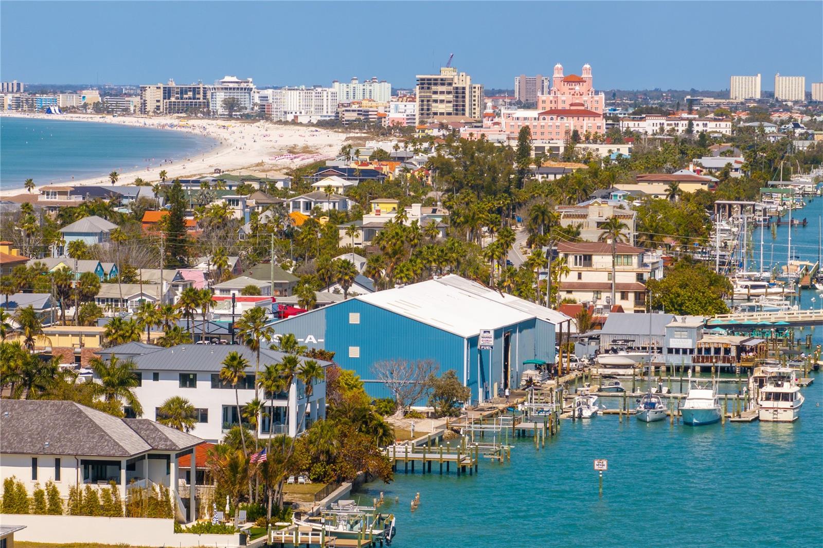 Drone photo on the home in proximity to the Don Cesar hotel