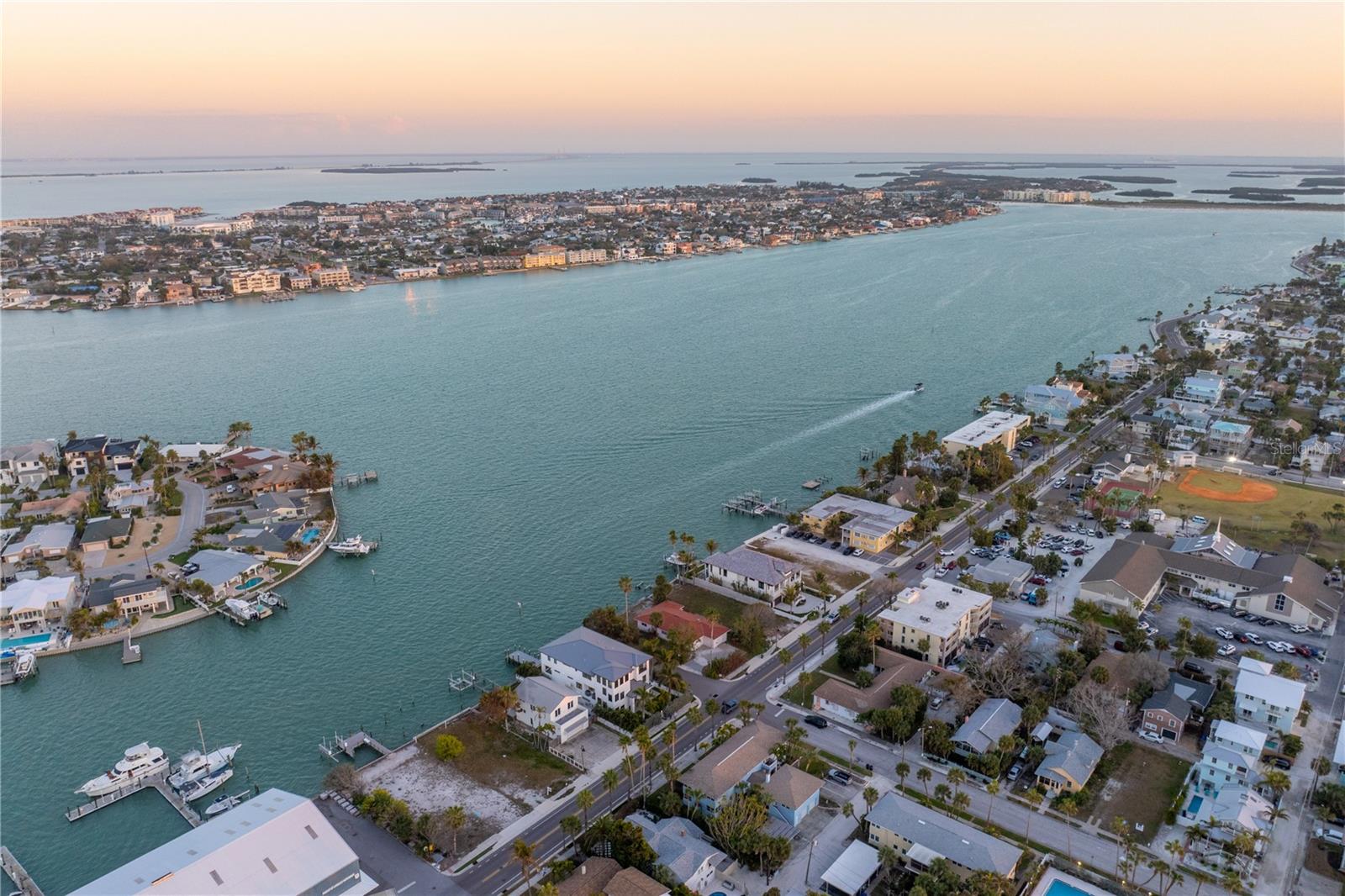 Sunset drone shot looking Southeast