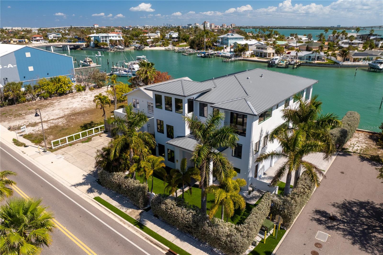 Drone photo on the home of the exterior front
