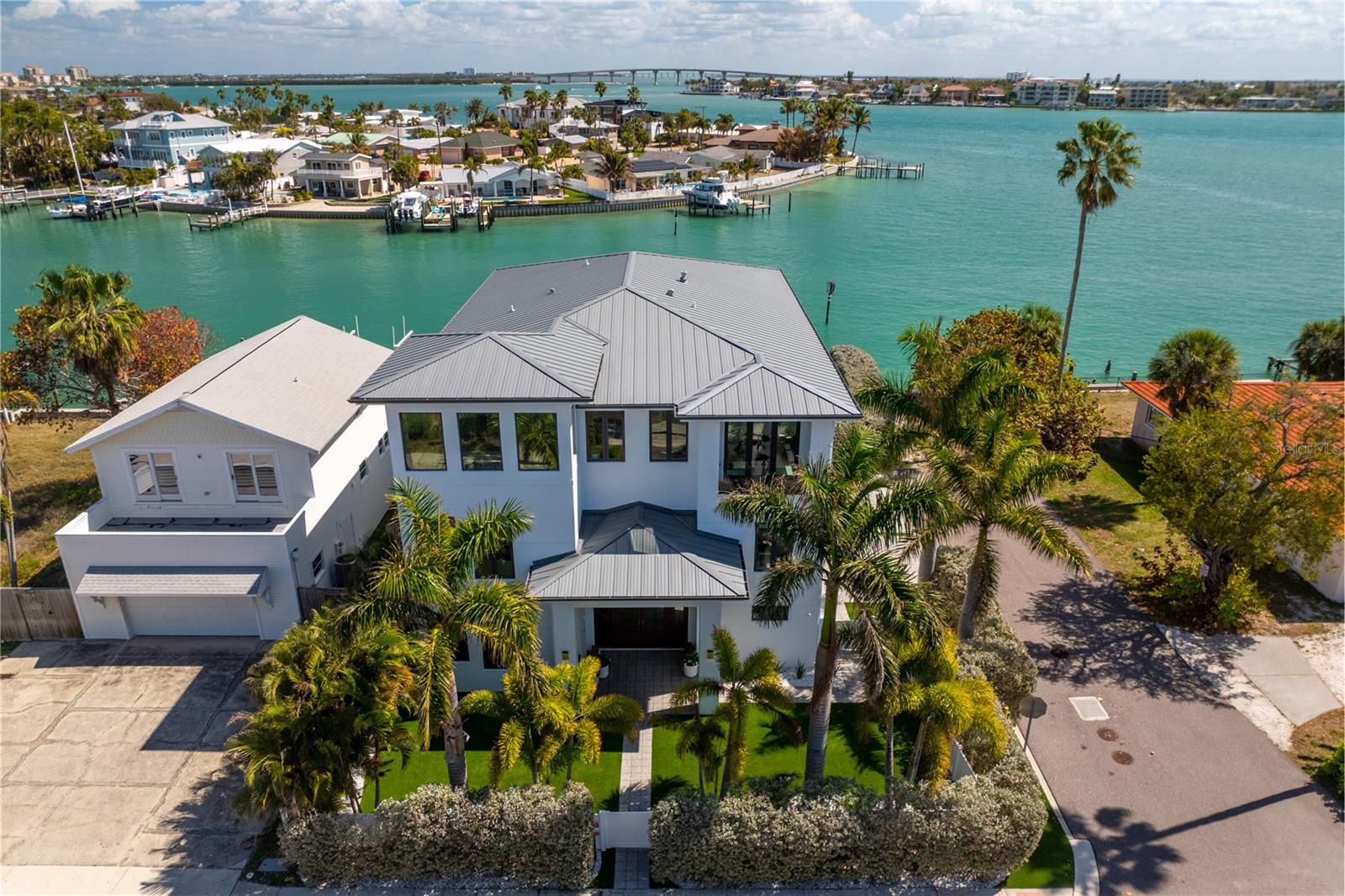 Drone photo on the home of the exterior front