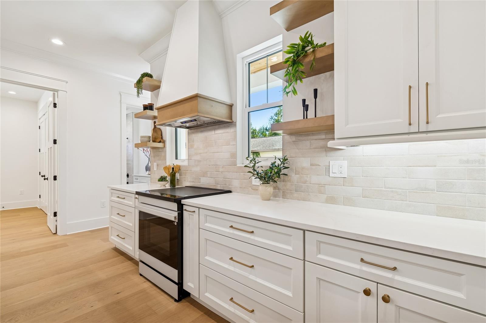 Open shelving is an added plus!