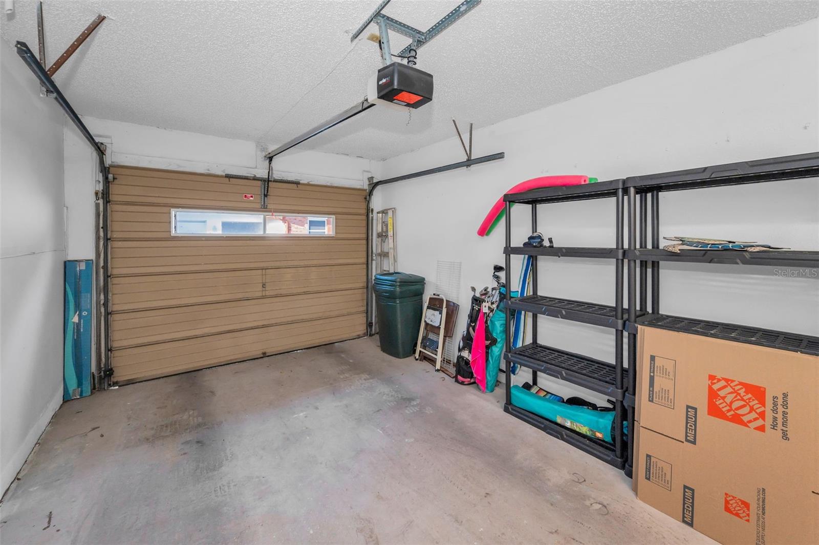 Attached one car garage with storage
