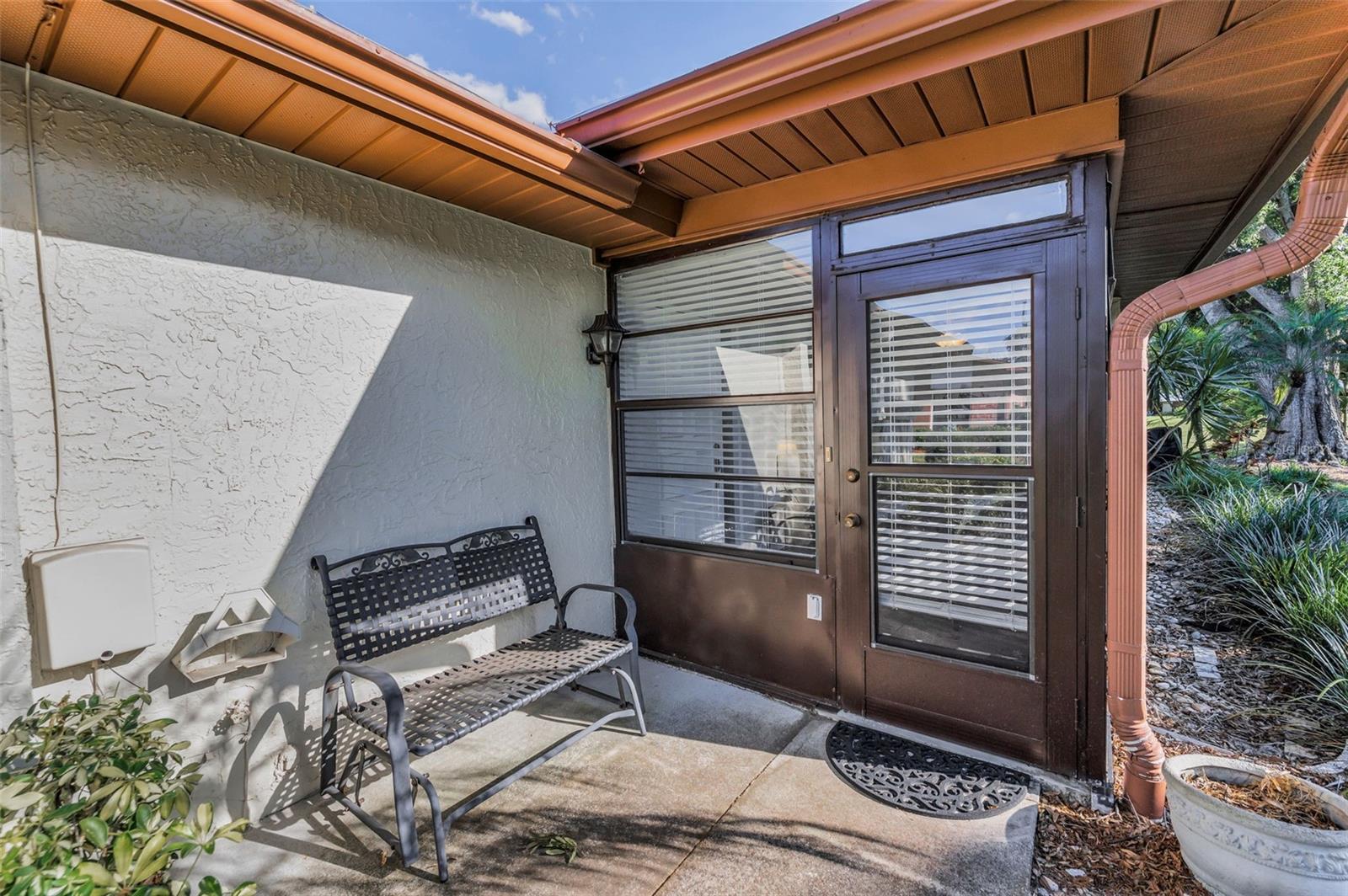 Entrance to enclosed porch