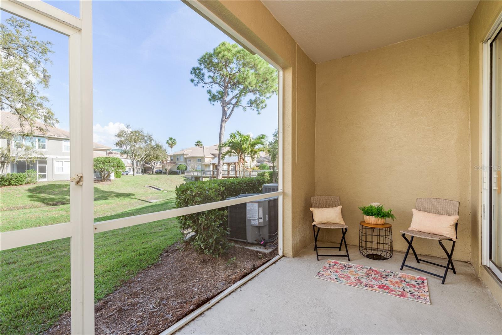 Screened Porch - serene views of the Covered Bridge