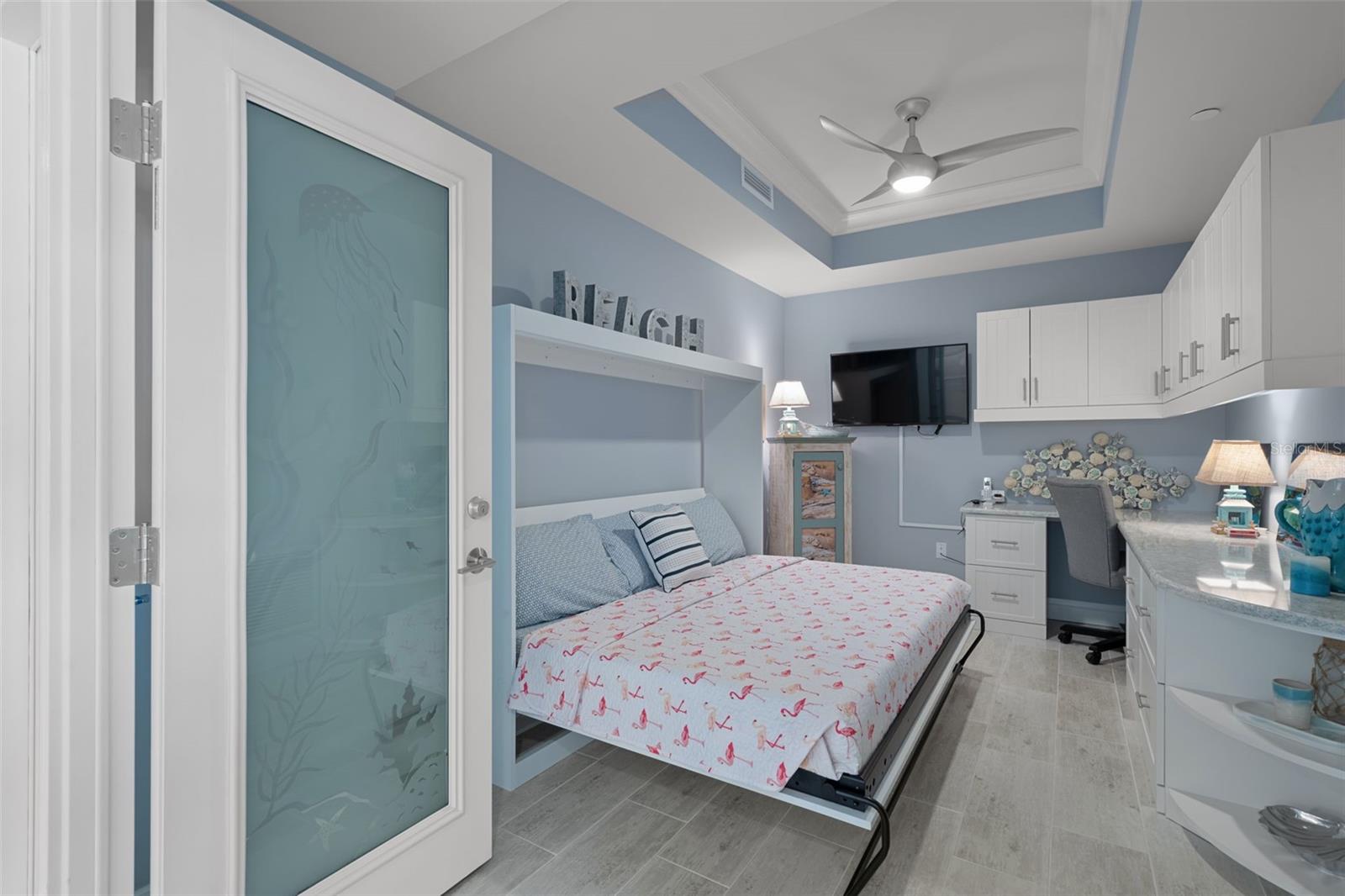 The office/den features a murphey bed for additional guests.