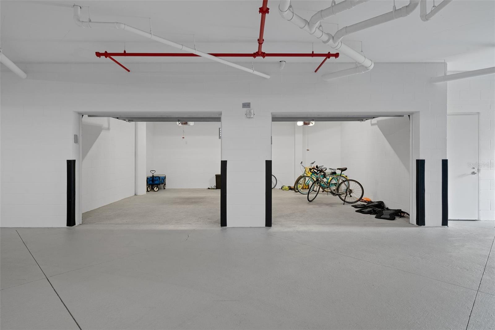 Private two-car garage in the secured, gated building garage.