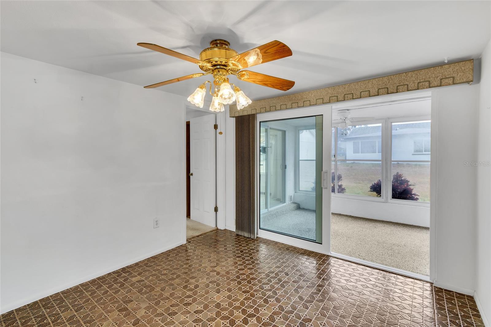 dining room with slider to porch