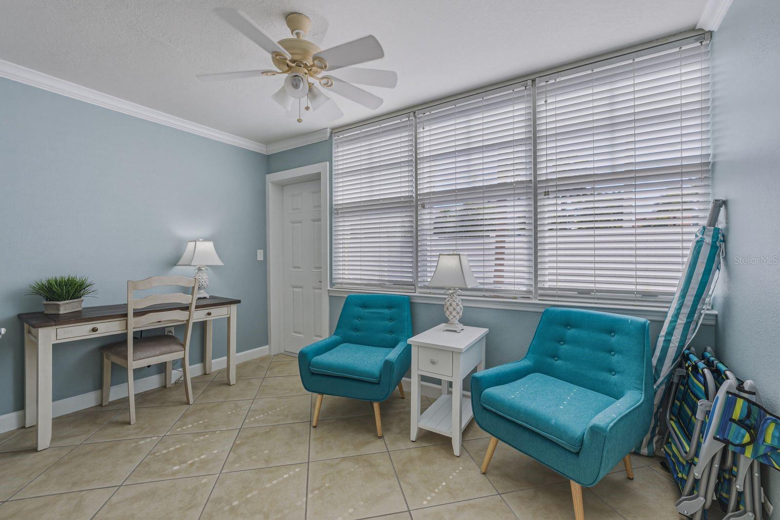 Sun room is spacious enough to sleep more.