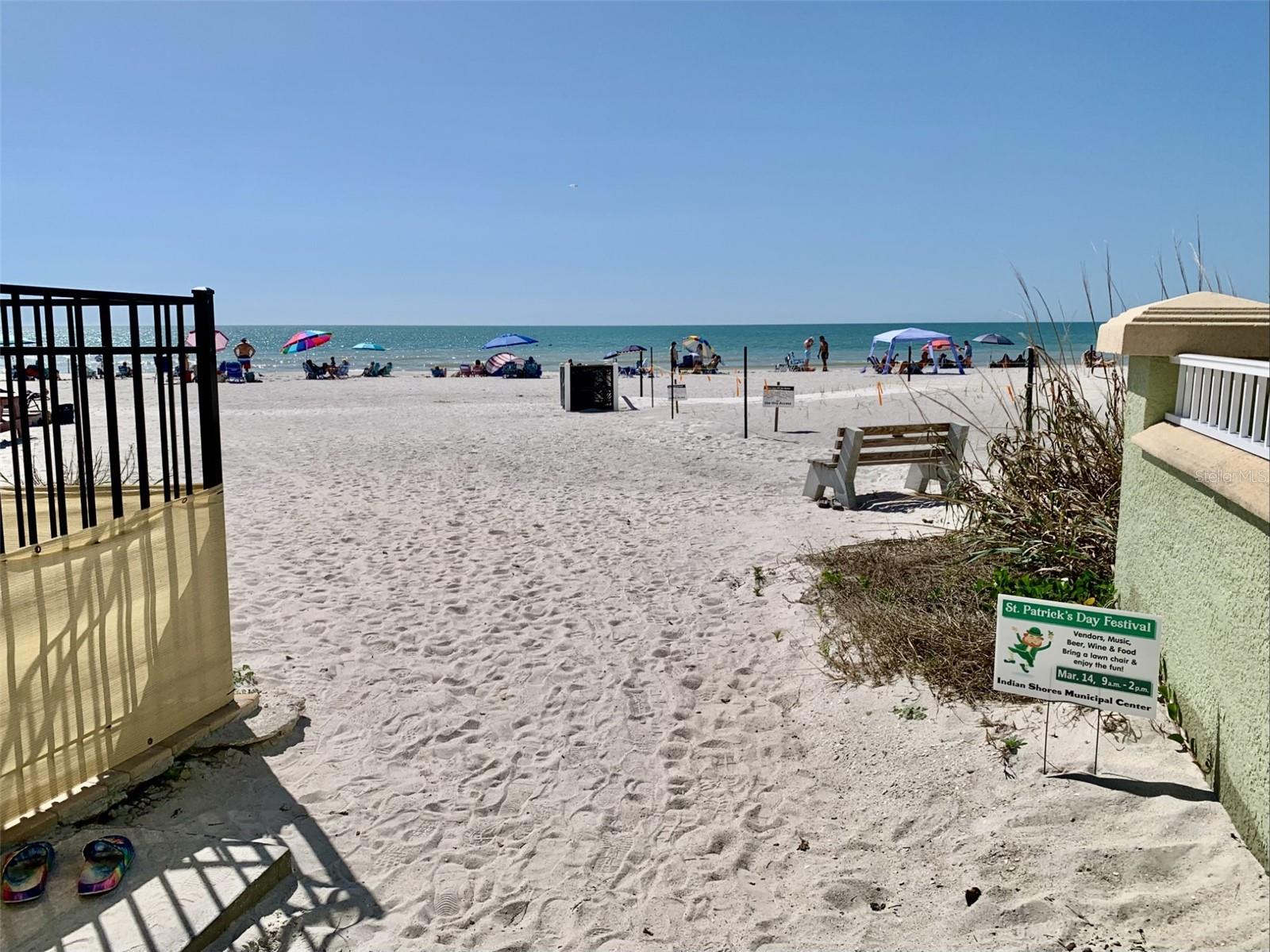 Deeded beach access to Indian Shores beach on the Gulf of America