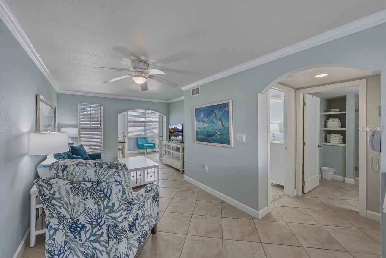 View of living room from dining room