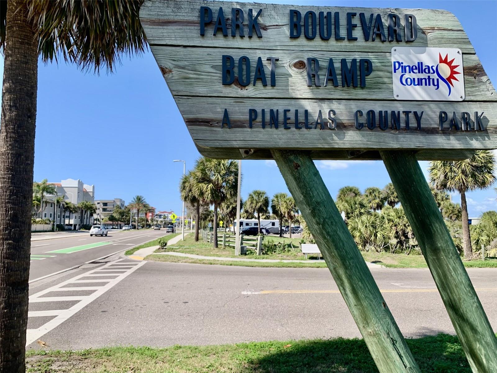 Park Blvd boat ramp is approx half mile south of your new condo.