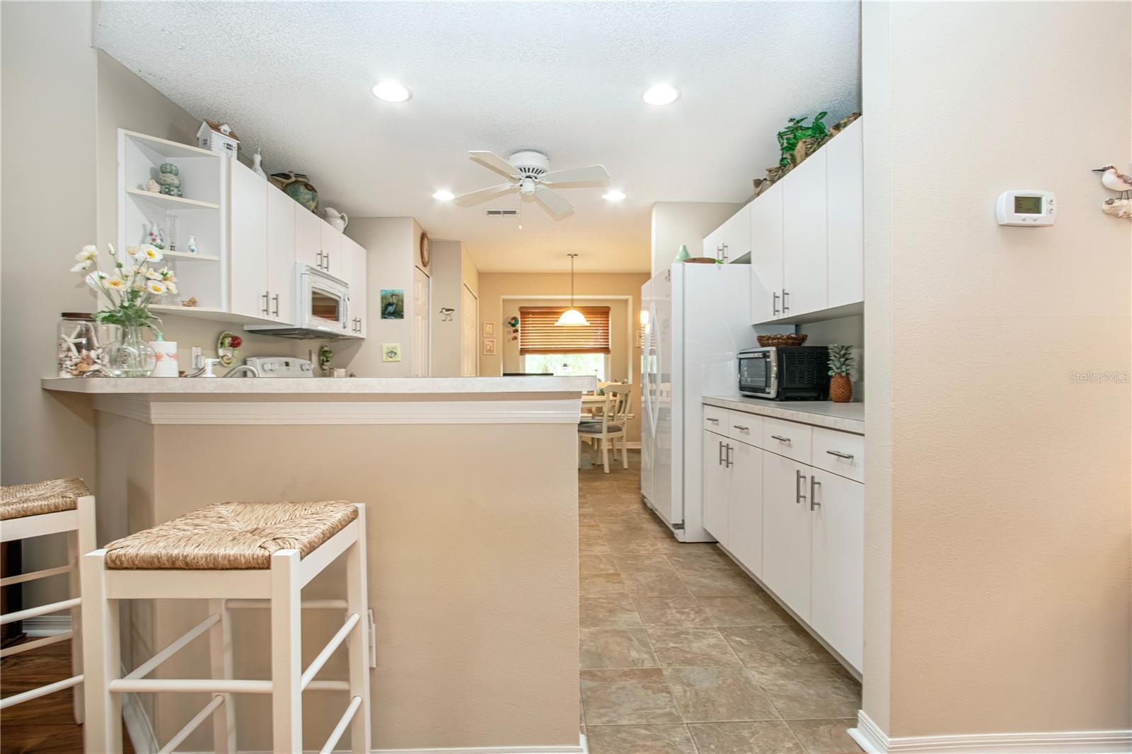 Kitchen with seated counter space