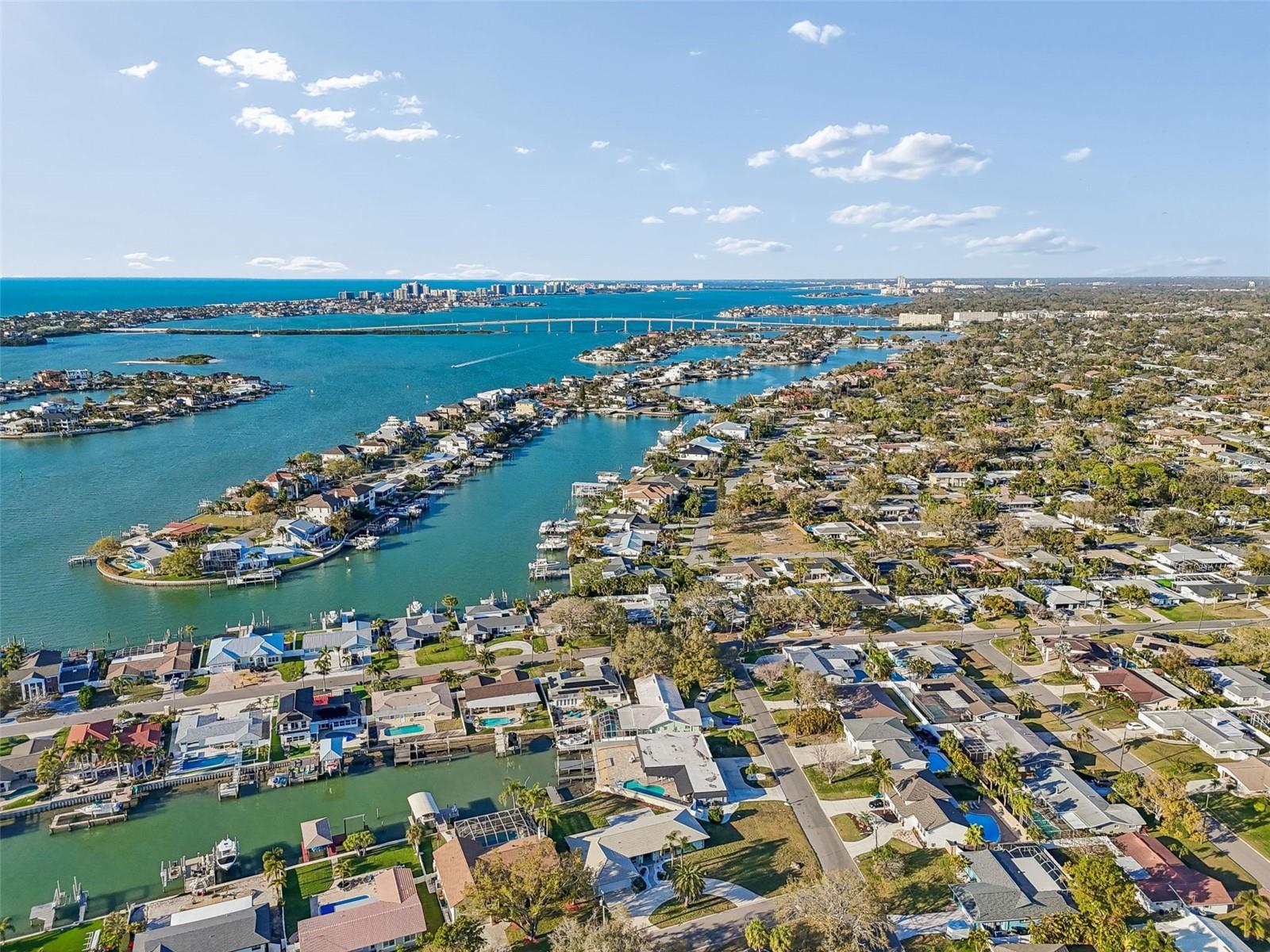 The bridge in the distance is the Clearwater Pass bridge out into the Gulf at Clearwater Beach...