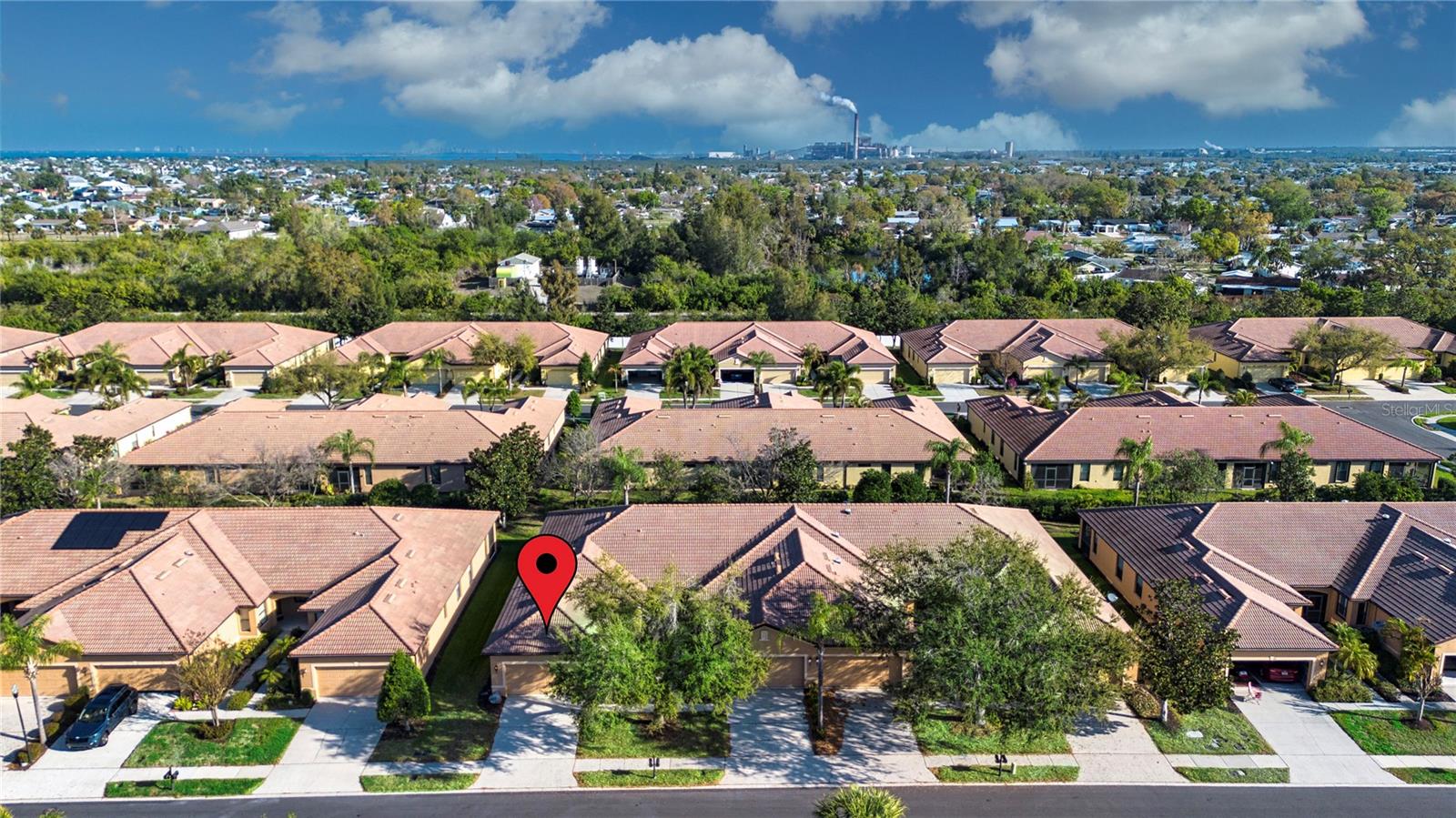 Aerial view of the neighborhood