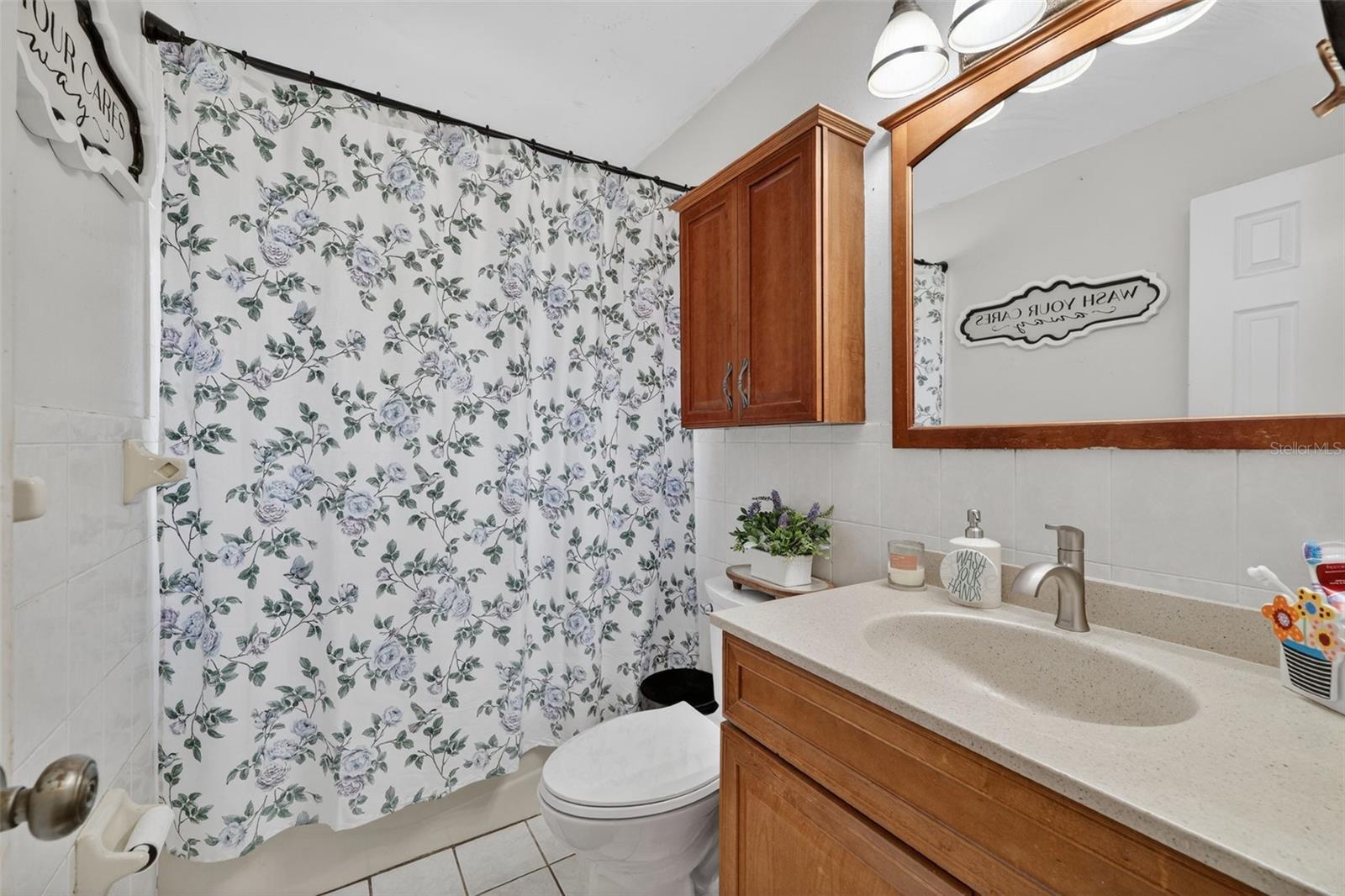 Updated Bathroom with tub.