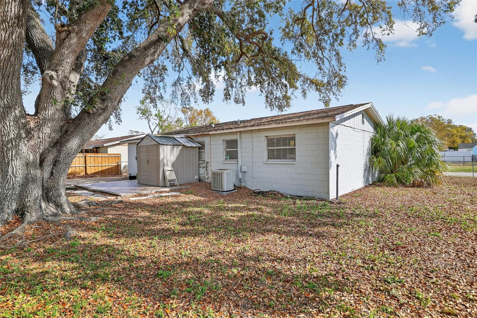 Laundry was moved to back patio when there was a screen room.  Lost Screen room in hurricane so laundry is in Shed, can easily be moved inside again.
