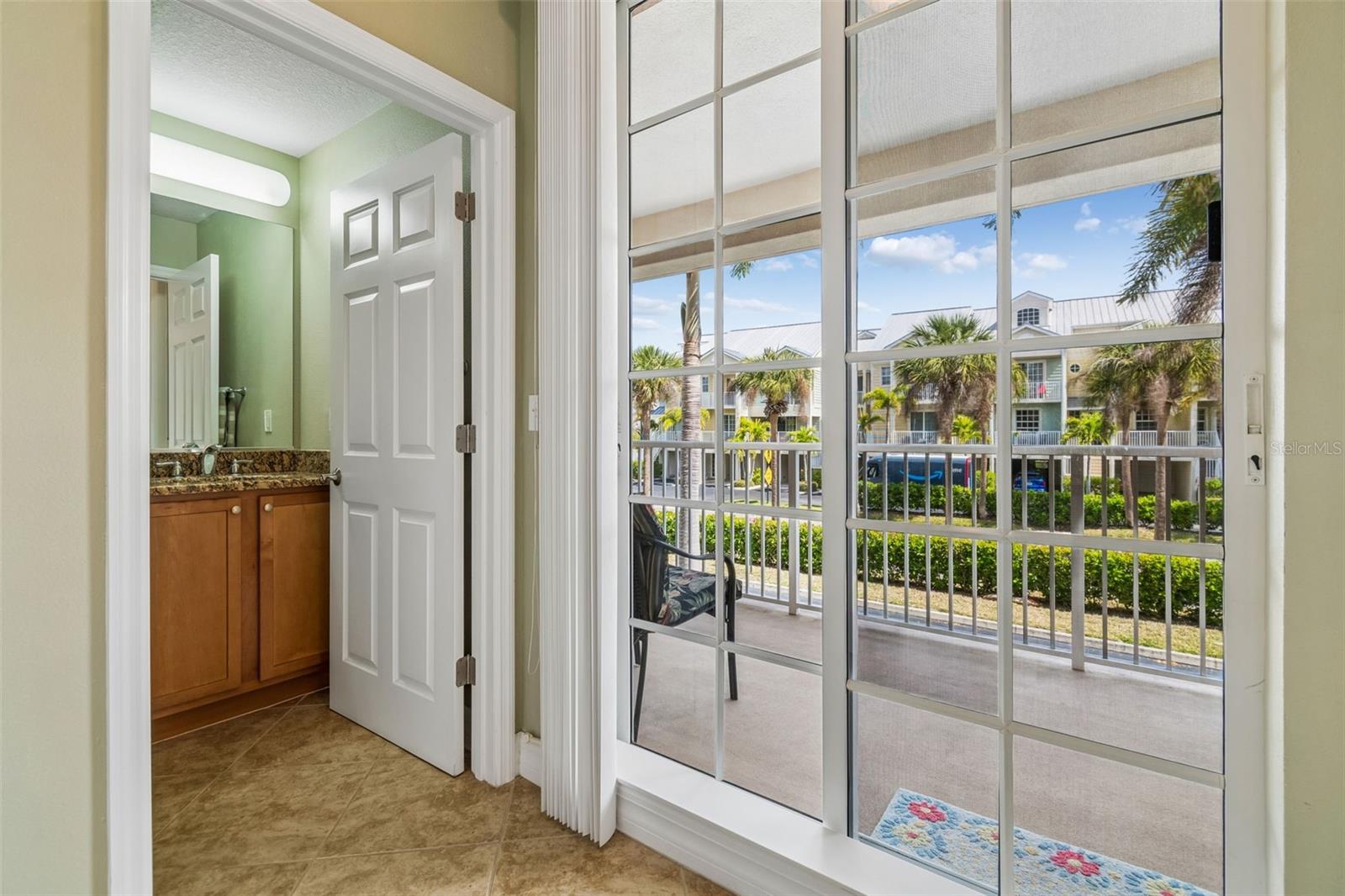 Back balcony with half bath