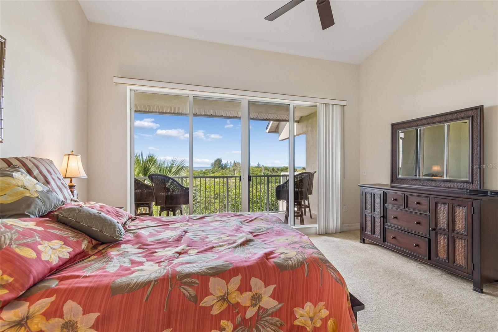 Large Primary bedroom with views of Tampa Bay and downtown St Pete